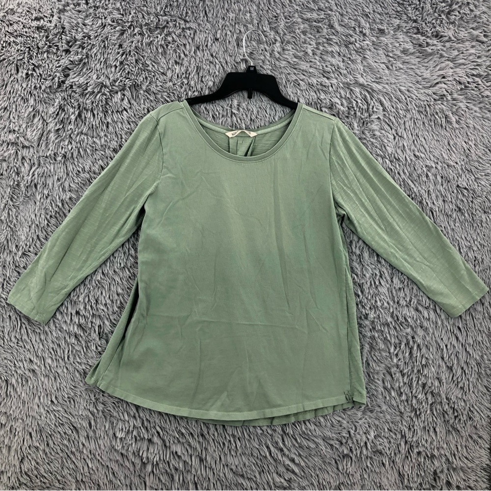 Woolrich Blouse Womens Medium Green Tapered Back Top